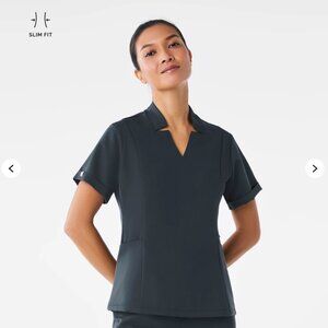 NWT FIGS INALA SLIM SCRUB TOP--DARK HARBOR--SIZE SMALL--WOMEN'S--IN PACKAGING